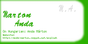marton anda business card