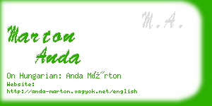 marton anda business card